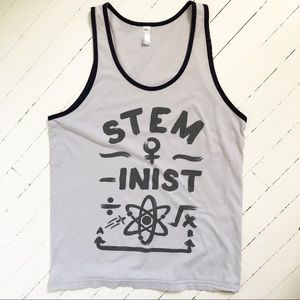 American Apparel Steminist Grey Graphic Tank
